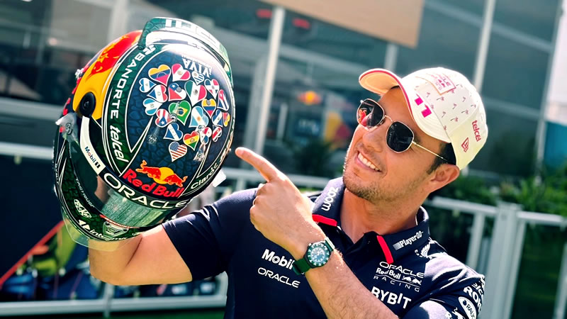 'Checo' Pérez le rinde homenaje a Latinoamérica en su casco en el GP de Miami 