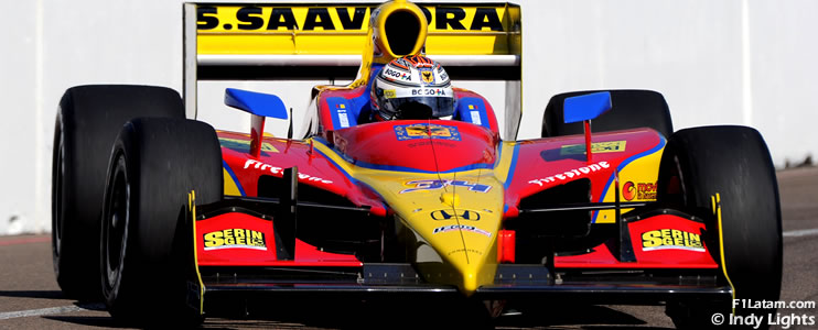 Sebastián Saavedra fue el más rápido en los dos días de practicas en la Indy Lights 
