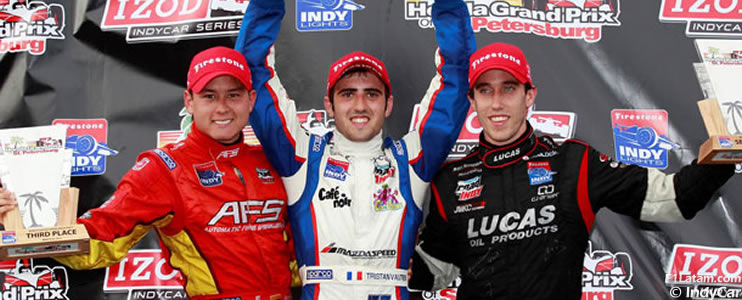 Sebastián Saavedra logra el podium en San Petersburgo en la Indy Lights 