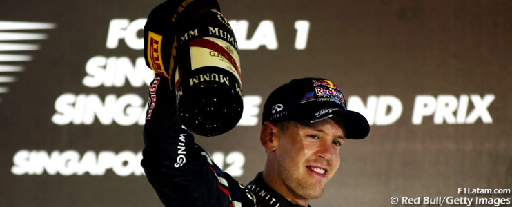 Vettel gana y ahora es el escolta de Alonso en el campeonato - Reporte Carrera - GP de Singapur - Red Bull 