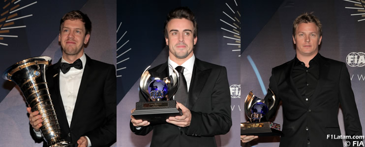 Vettel, Alonso, Räikkönen y Red Bull condecorados en la Ceremonia de Premiación de la FIA 