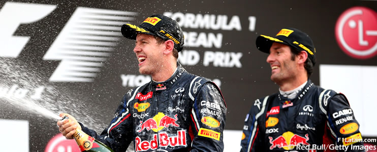 Vettel y Webber logran el primer doblete de la temporada - Reporte Carrera - GP de Corea - Red Bull 