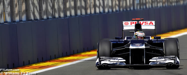 Maldonado perdió el podium en la penúltima vuelta - Reporte Carrera - GP de Europa - Williams 